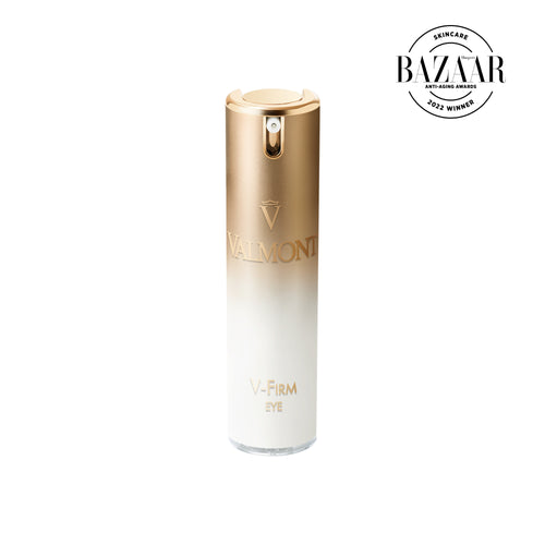 Valmont V-Firm eye cream bottle. Guaranteed authentic luxury skincare.